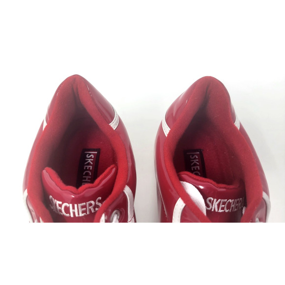 Skechers Heartbeats Y2K Chunky Heel Platform Sneakers Red Women's 10 74362 - Picture 9 of 10